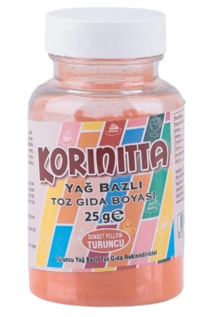 Korinitta Toz Gıda Boyası Yağ Bazlı Turuncu 25 Gr 