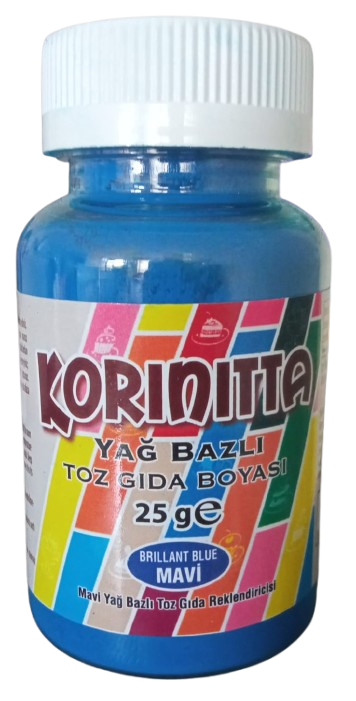 Korinitta Toz Gıda Boyası Yağ Bazlı Mavi 25 Gr 