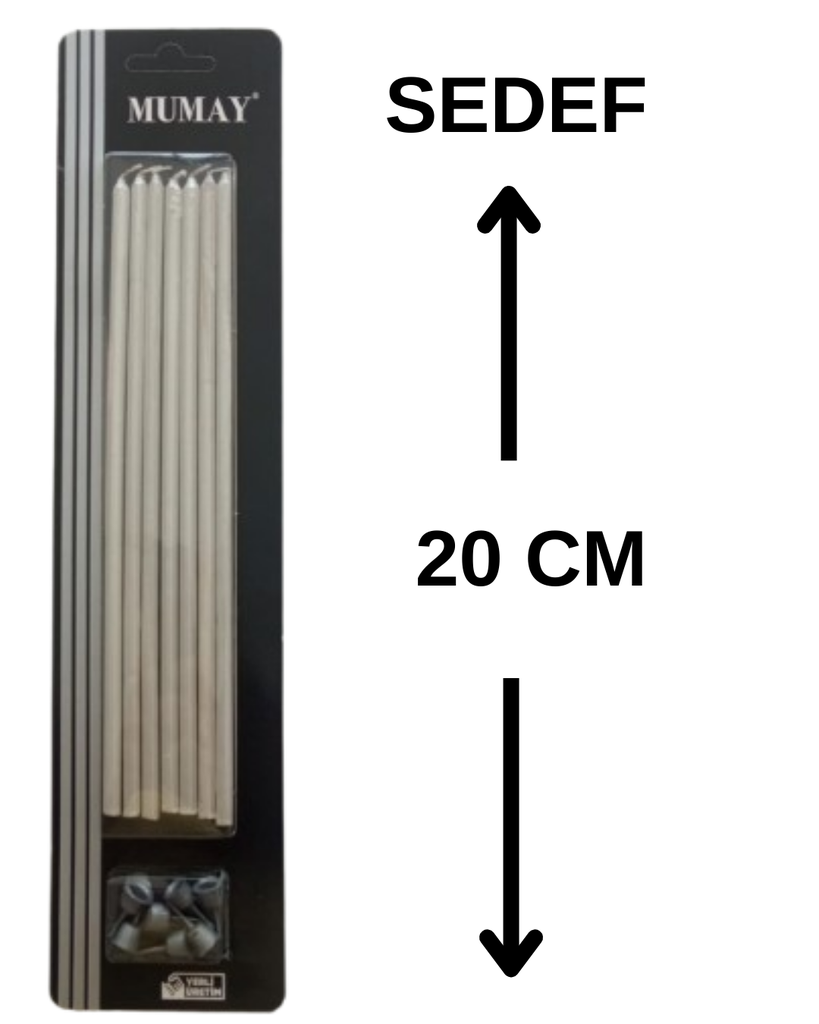 Beyaz Sedef Pasta Mum 20 cm