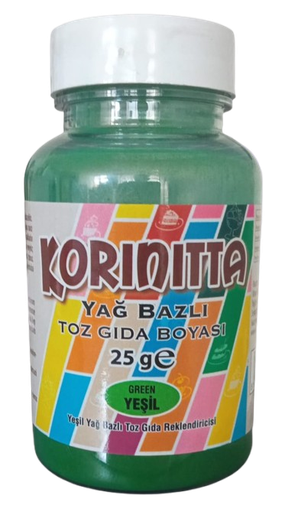 [Y101674] Korinitta Toz Gıda Boyası Yağ Bazlı Yeşil 25 Gr  