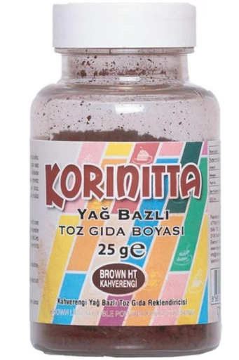 [Y100772] Korinitta Toz Gıda Boyası Yağ Bazlı Kahverengi 25 Gr