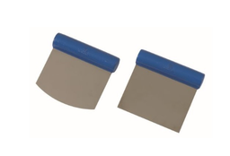 [Y100841] Matfer Coupe Pate Inox  Souple Arrondi 11 cm Manche  Polyamide Bleu