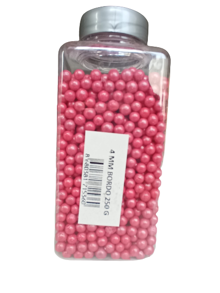 4mm Boncuk 250 gr Bordo