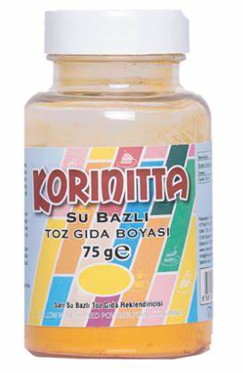 Korinitta Toz Gıda Boyası Su Bazlı Sarı 75 Gr